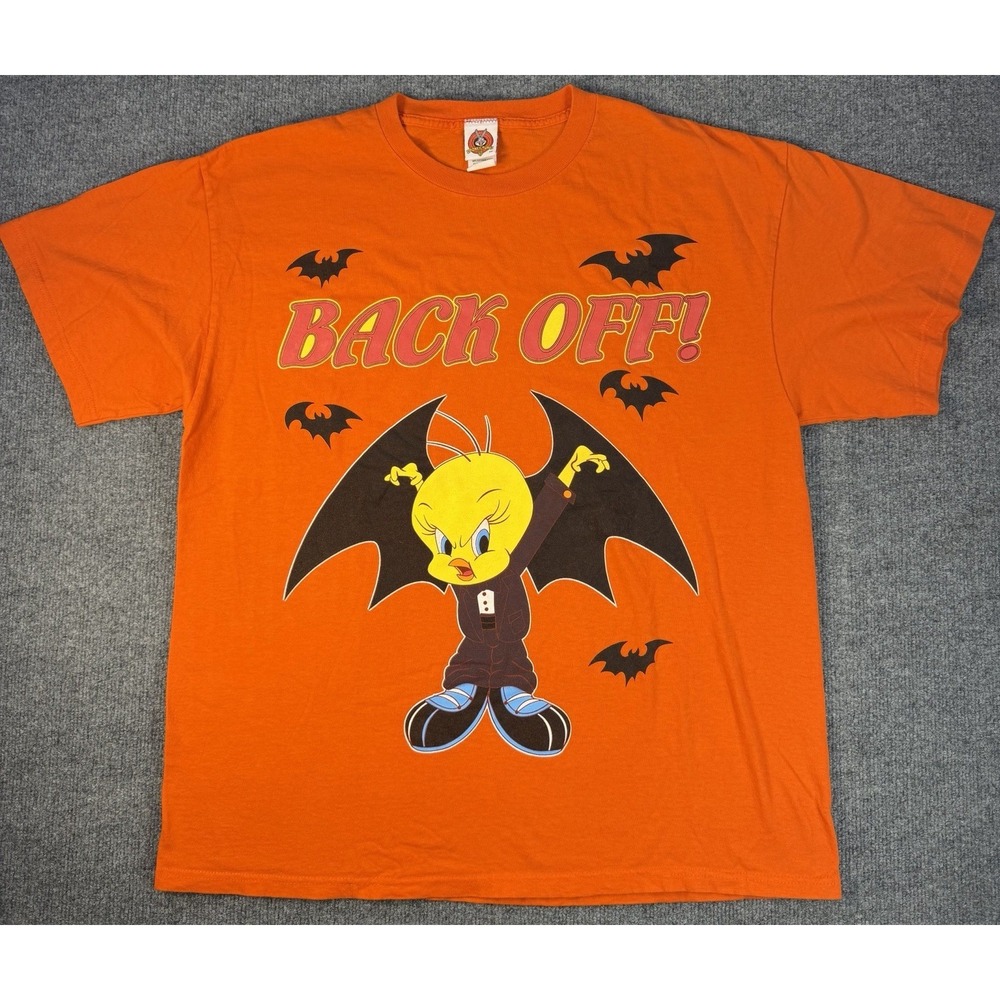 Vtg Looney Tunes Tweety Bird Halloween T Shirt Mens Size XL 2000 Back Off!